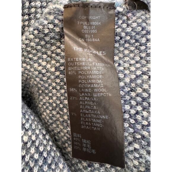 THE KOOPLES X RTR Blue Colorblock Knit Pullover Sweater Size S - Picture 9 of 9